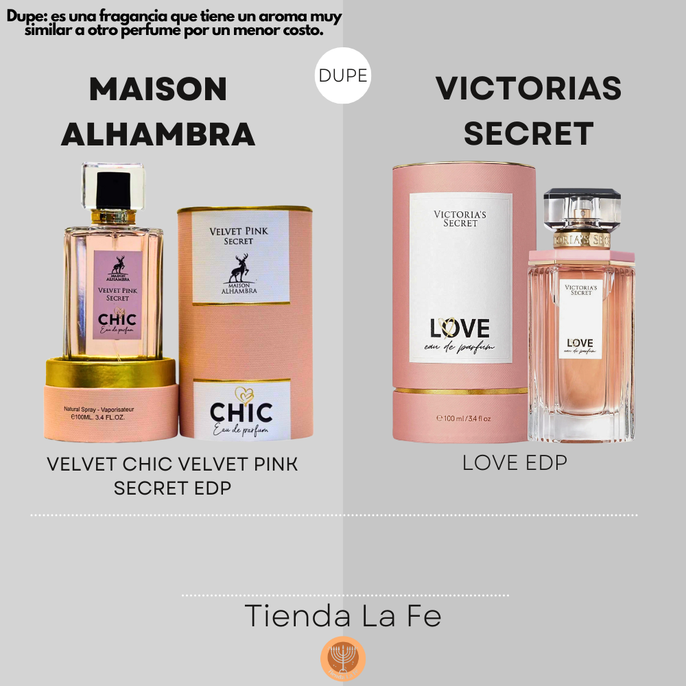 MAISON ALHAMBRA VELVET CHIC VELVET PINK SECRET EDP 100ML (M) (DUPE VICTORIAS SECRET LOVE EDP)