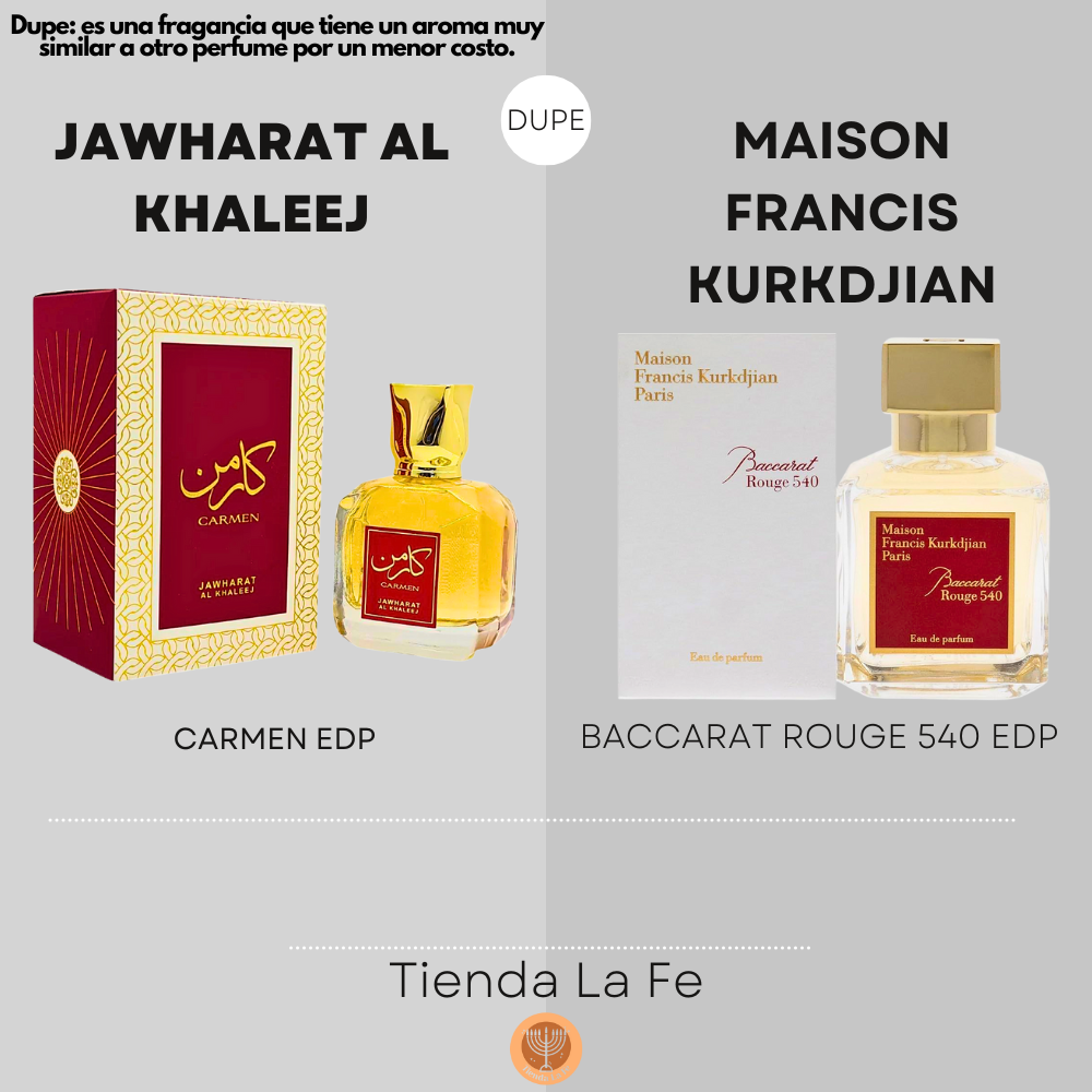 JAWHARAT AL KHALEEJ CARMEN EDP 100ML (M) (DUPE MAISON FRANCIS KURKDJIAN BACCARAT ROUGE 540 EDP)