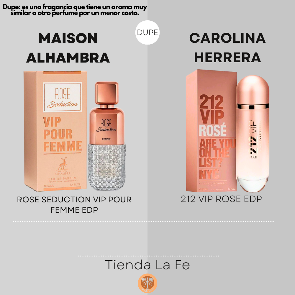 MAISON ALHAMBRA ROSE SEDUCTION VIP POUR FEMME EDP 100ML (M) (DUPE CAROLINA HERRERA 212 VIP ROSE EDP)