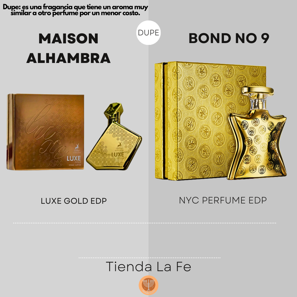 MAISON ALHAMBRA LUXE GOLD EDP 100ML (U) (DUPE BOND NO 9 NYC PERFUME EDP)