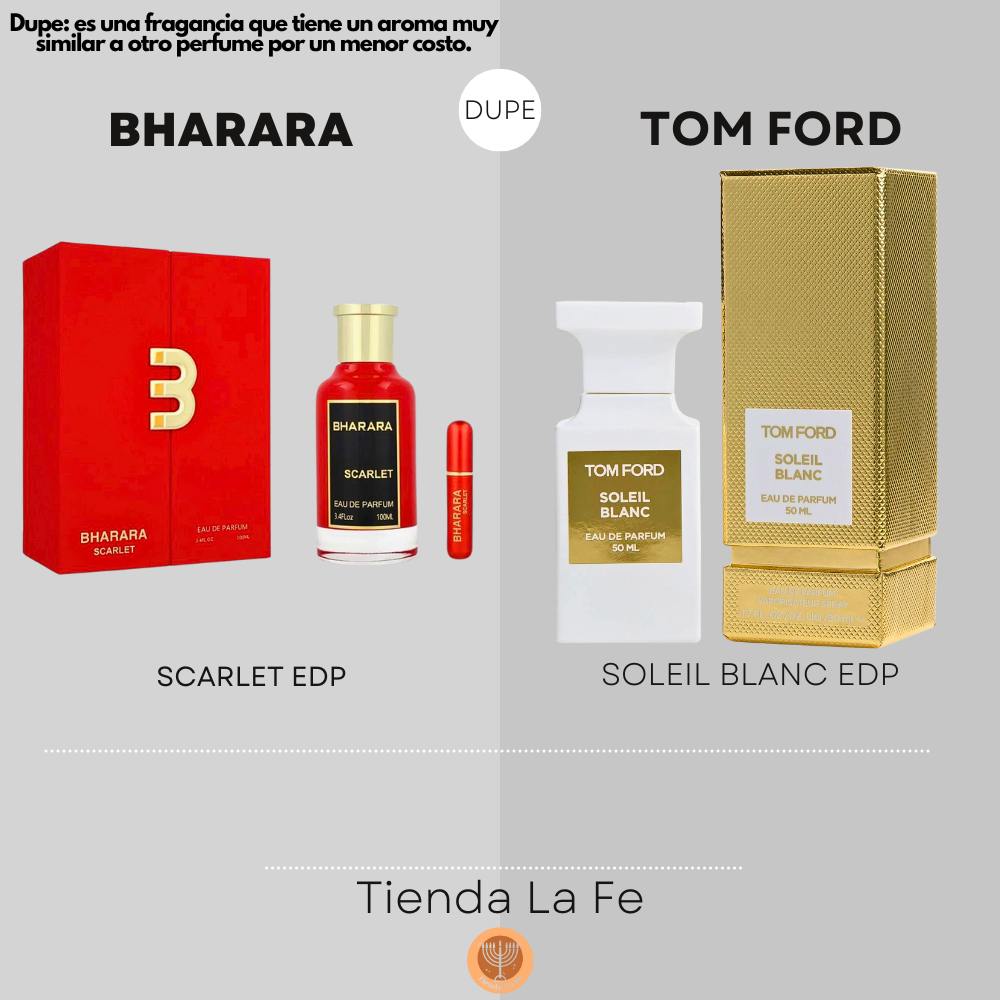 BHARARA SCARLET EDP 100ML (U) (DUPE TOM FORD SOLEIL BLANC EDP)