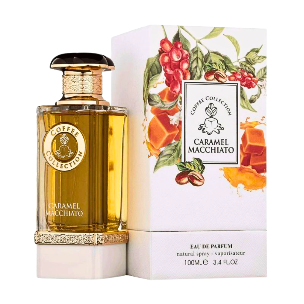 FRAGRANCE WORLD COFFEE COLLECTION CARAMEL MACCHIATO EDP 100ML (U) (DUPE SALVATORE FERRAGAMO UOMO EDT)