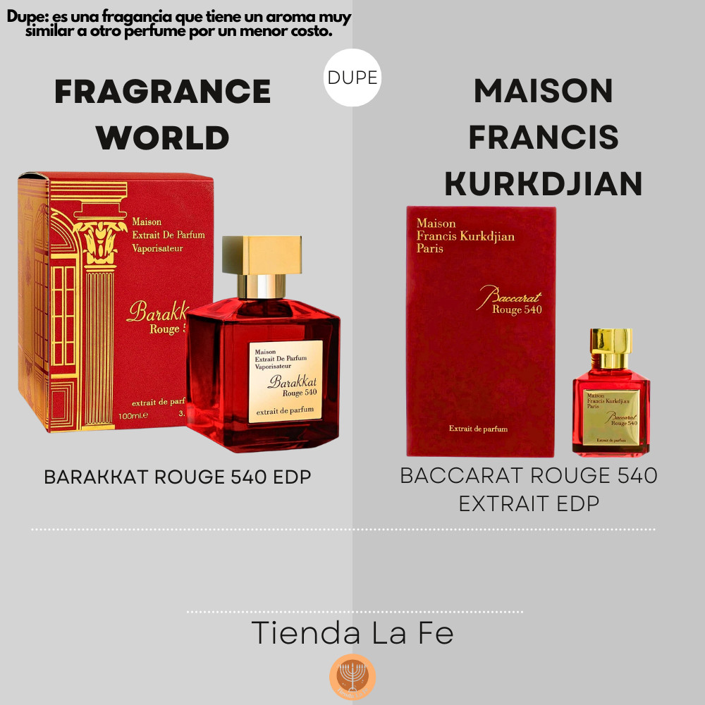 FRAGRANCE WORLD BARAKKAT ROUGE 540 EDP 100ML (M) (DUPE MAISON FRANCIS KURKDJIAN BACCARAT ROUGE 540 EXTRAIT EDP)