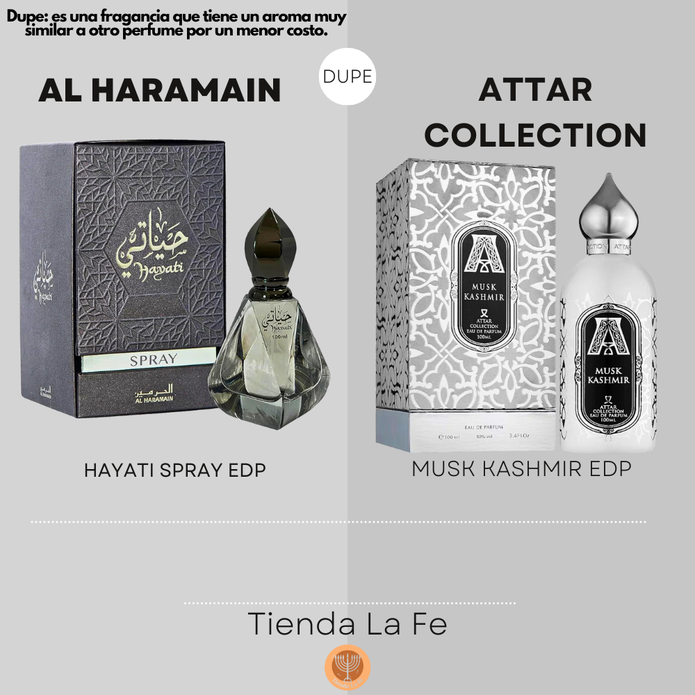 AL HARAMAIN HAYATI SPRAY EDP 100ML (U) (DUPE ATTAR COLLECTION MUSK KASHMIR EDP)