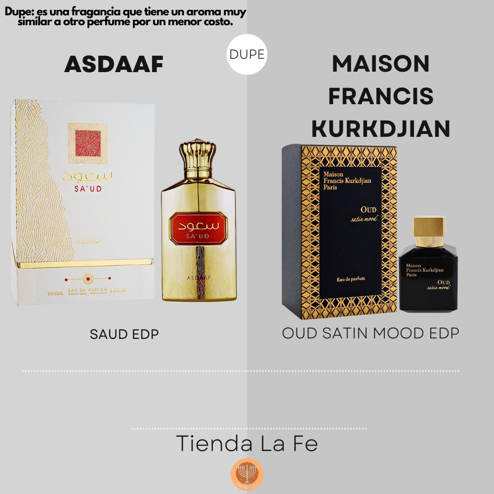 ASDAAF SAUD EDP 100ML (U) (DUPE MAISON FRANCIS KURKDJIAN OUD SATIN MOOD EDP)