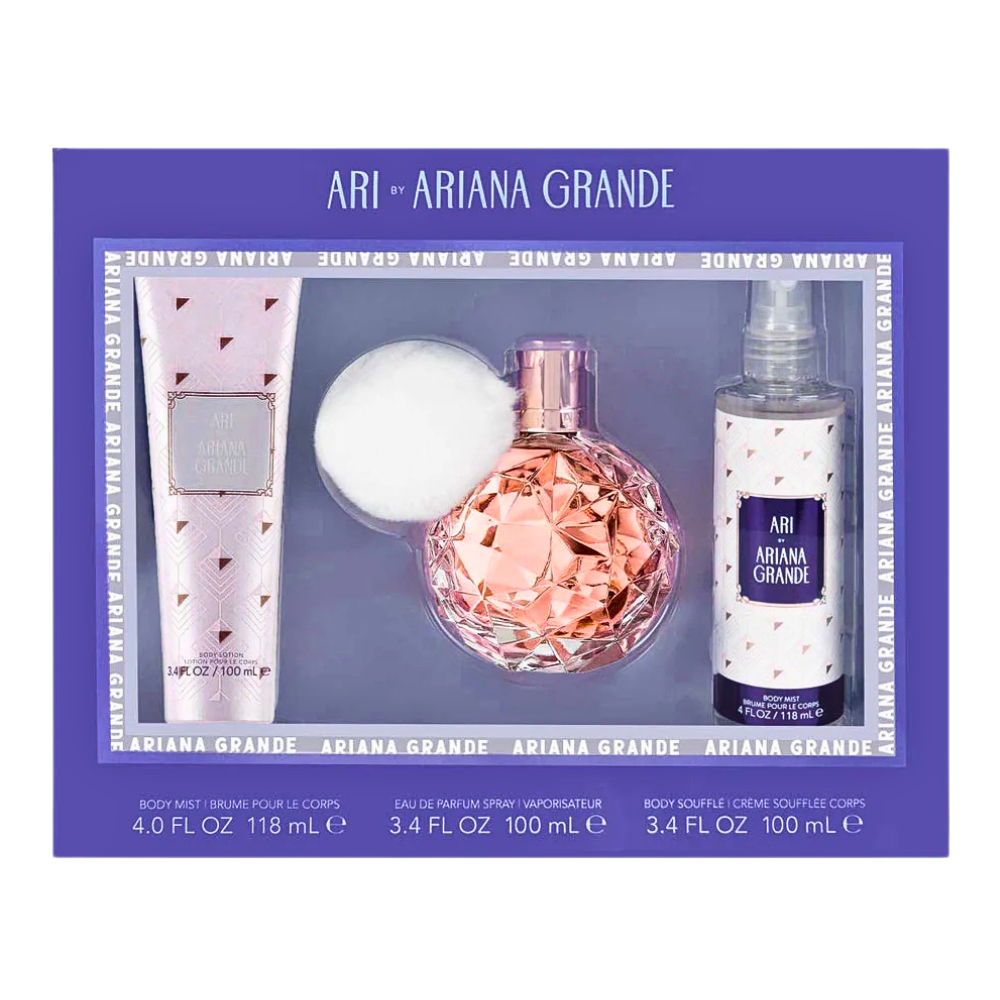 SET ARIANA GRANDE ARI EDP 100ML, BODY LOTION 100ML, BODY MIST 118ML (M)