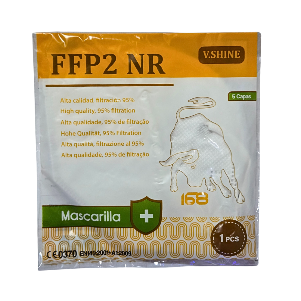 MASCARILLA KN95 PARA ADULTO COLOR BLANCO 1UND FFP2 NR V.SHINE