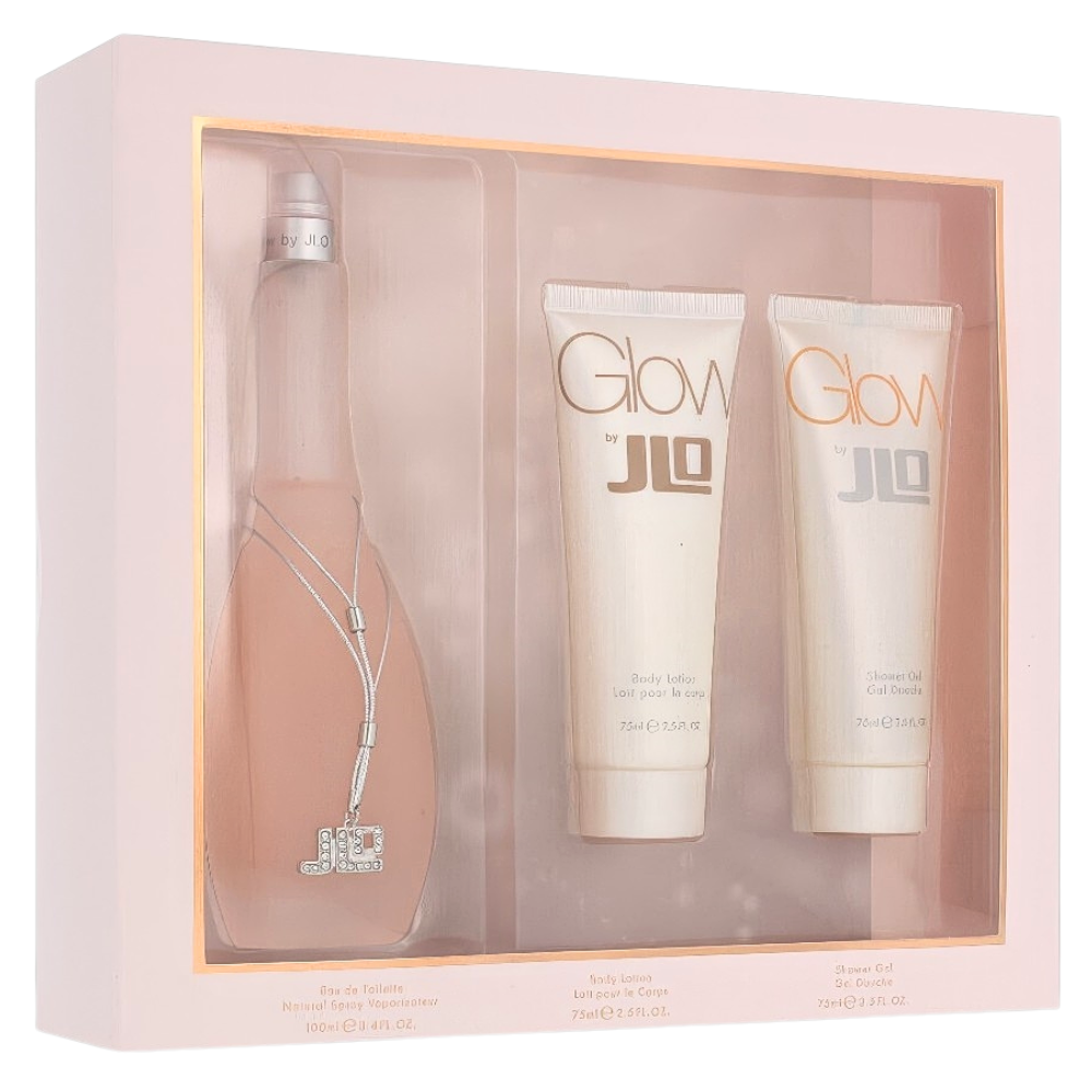 SET JENNIFER LOPEZ GLOW EDT 100ML, BODY LOTION 100ML, SHOWER GEL 100ML (M)