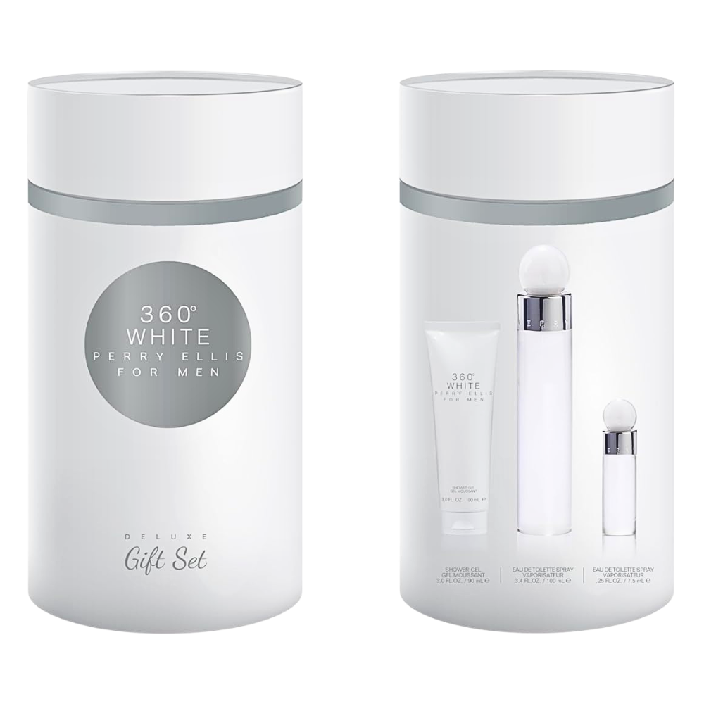 SET PERRY ELLIS 360 WHITE FOR MEN EDT 100ML EDT 7.5ML GEL DE DUCHA 90ML (H)