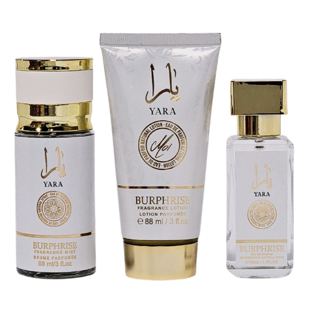 SET YARA MOI BURPHRISE EDP 50ML, SPLASH 75ML, BODY LOTION 88ML (M)