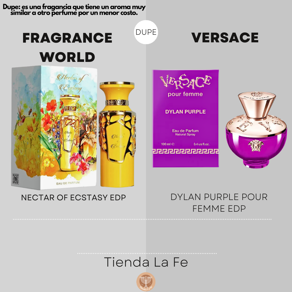 FRAGRANCE WORLD NECTAR OF ECSTASY EDP 100ML (M) (DUPE VERSACE DYLAN PURPLE POUR FEMME EDP)