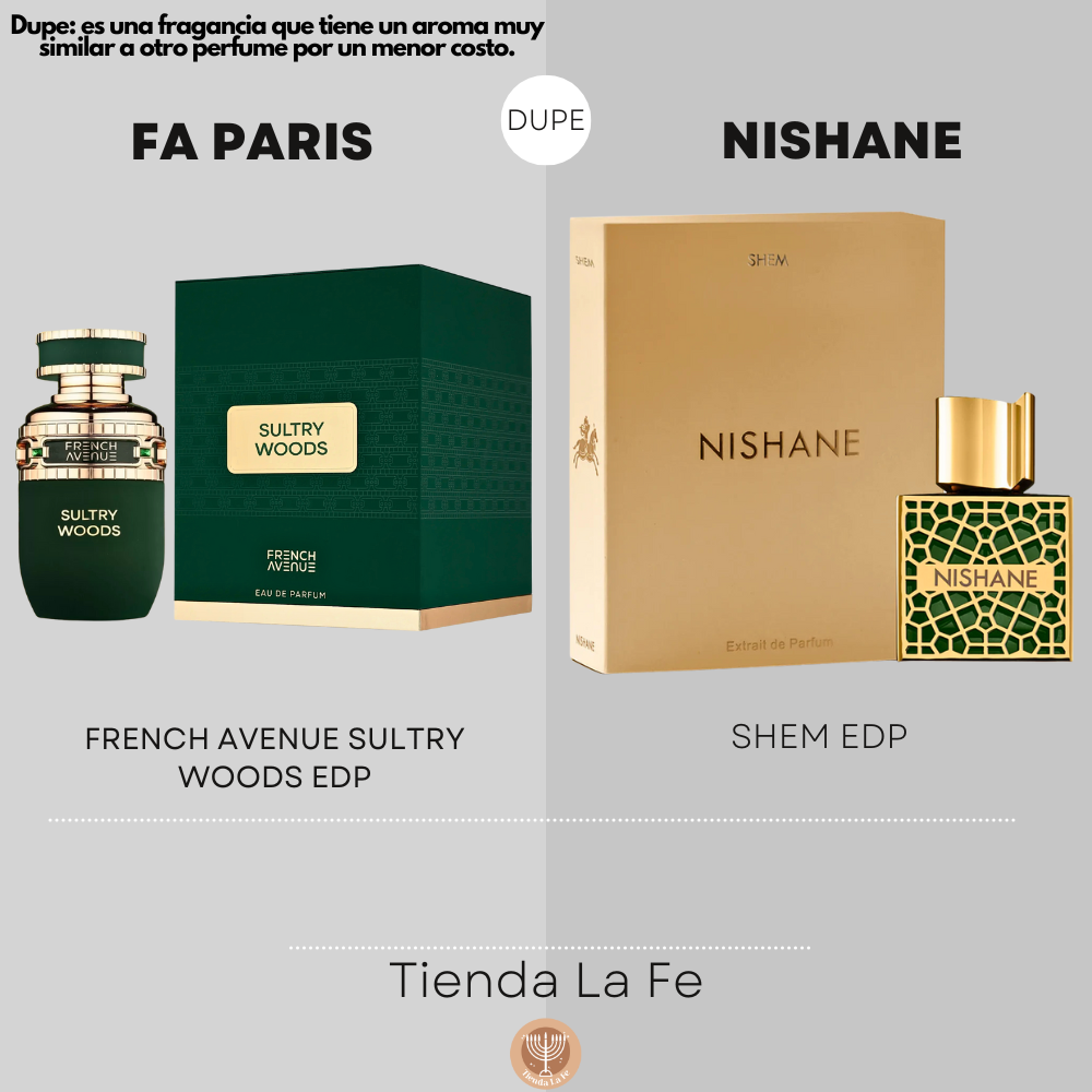 FA PARIS FRENCH AVENUE SULTRY WOODS EDP 80ML (M) (DUPE NISHANE SHEM EDP)