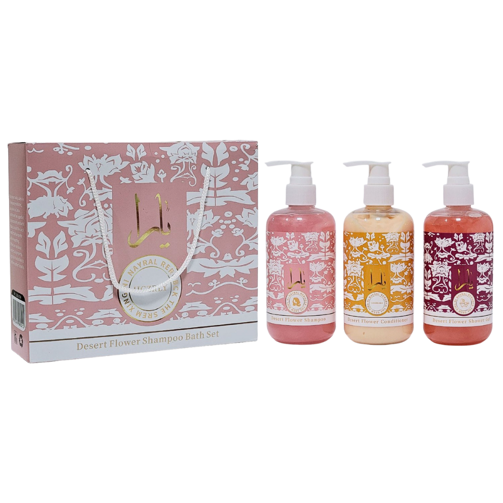 GEL DE DUCHA EN SET DE BAÑO, GEL DE DUCHA 300ML, SHAMPOO PARA EL CABELLO 300ML, ACONDICIONADOR 300ML HGZRLY DUPE DE LATTAFA YARA, CANDY Y TOUS
