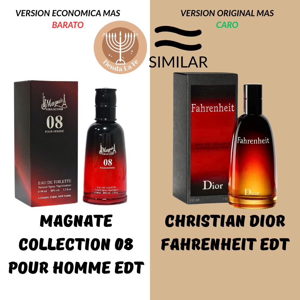 MAGNATE COLLECTION 08 POUR HOMME EDT 100ML (H) (AROMA SIMILAR CHRISTIAN DIOR FAHRENHEIT EDT)