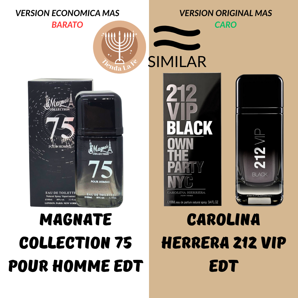 MAGNATE COLLECTION 75 POUR HOMME EDT 100ML(H) (AROMA SIMILAR CAROLINA HERRERA 212 VIP EDT)