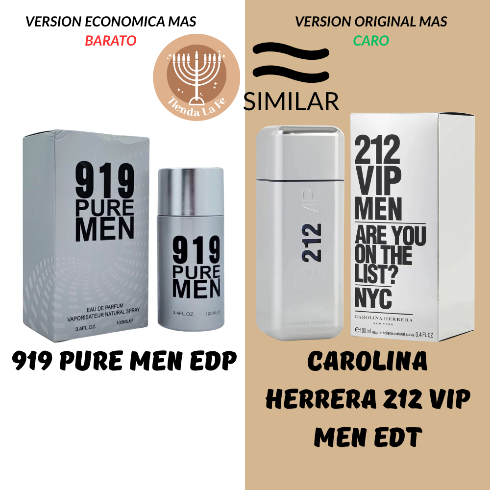 919 PURE MEN EDP 100ML (H) (AROMA SIMILAR CAROLINA HERRERA 212 VIP MEN EDT)