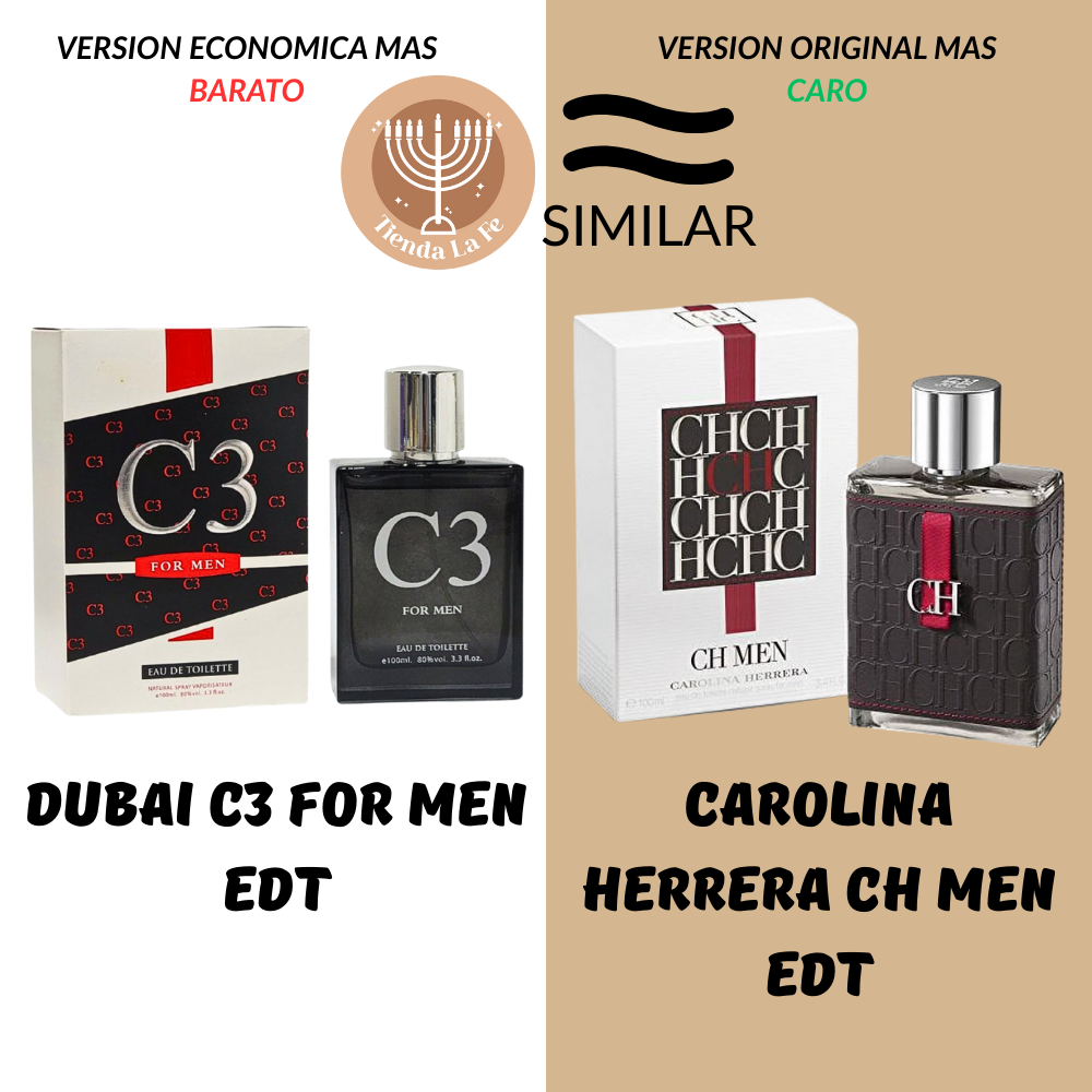 DUBAI C3 FOR MEN EDT 100ML (H) (AROMA SIMILAR CAROLINA HERRERA CH MEN EDT)