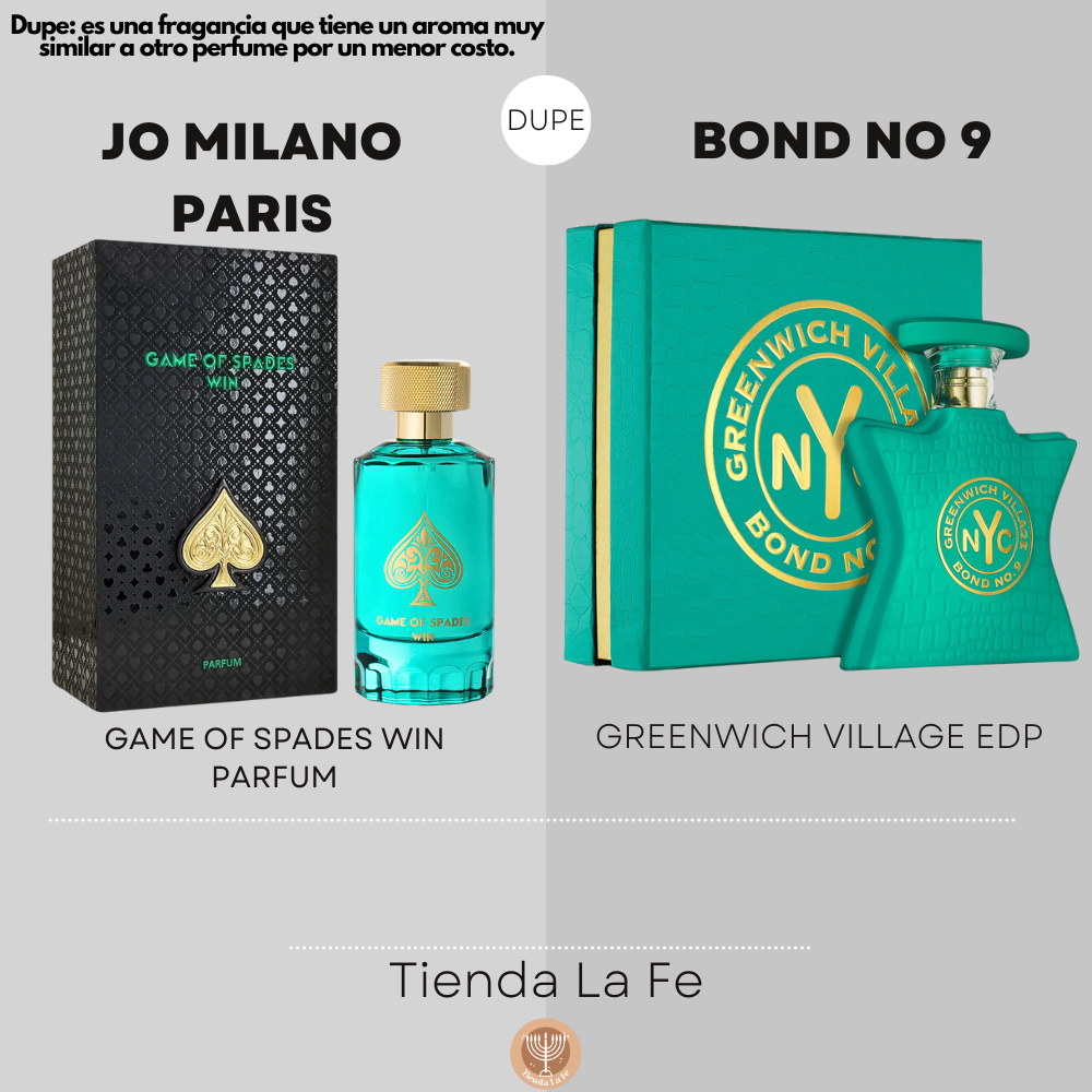 JO MILANO PARIS GAME OF SPADES WIN PARFUM 100ML (U) (DUPE BOND NO 9 GREENWICH VILLAGE EDP)
