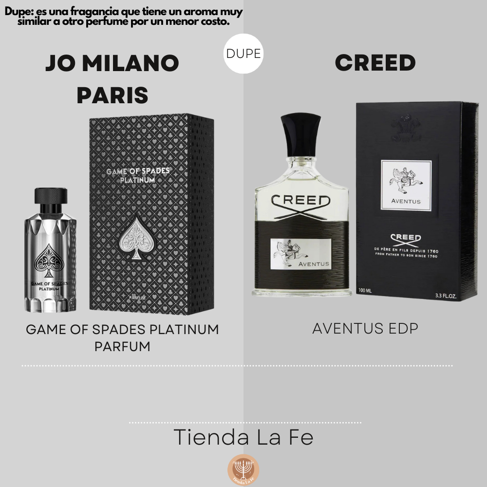 JO MILANO PARIS GAME OF SPADES PLATINUM PARFUM 100ML (U) (DUPE CREED AVENTUS EDP)