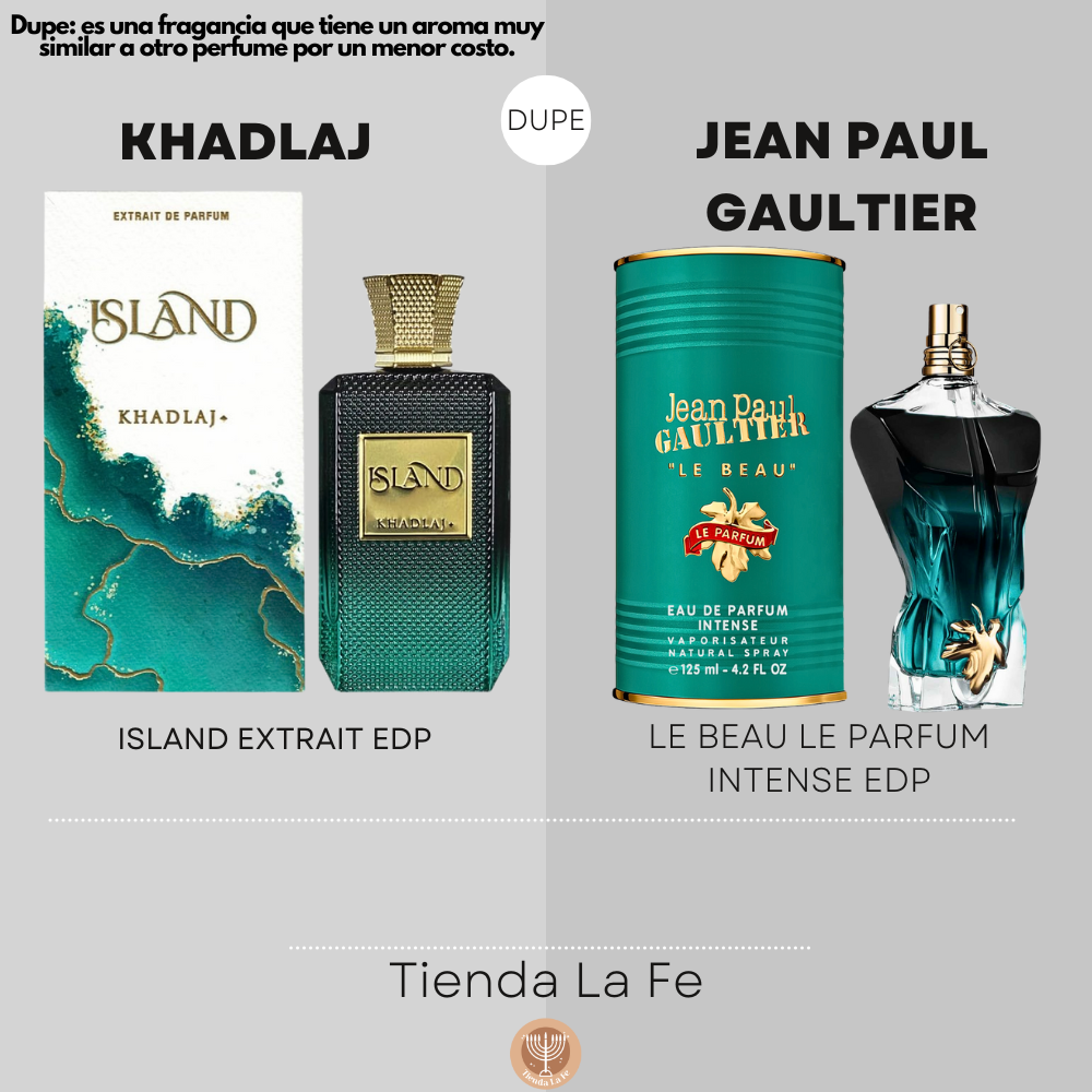 KHADLAJ ISLAND EXTRAIT EXTRAIT DE PARFUM 100ML (H) (DUPE JEAN PAUL GAULTIER LE BEAU LE PARFUM INTENSE EDP)
