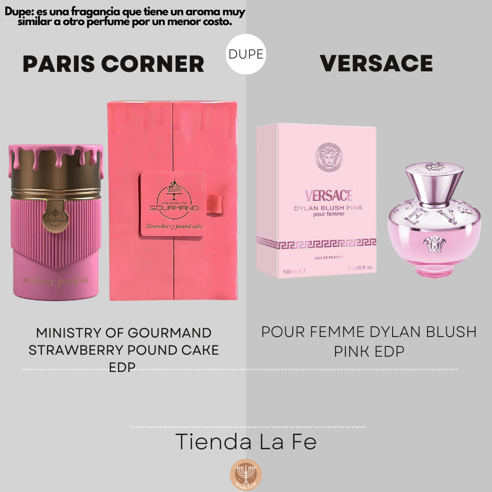 PARIS CORNER MINISTRY OF GOURMAND STRAWBERRY POUND CAKE EDP 100ML (M) (DUPE VERSACE POUR FEMME DYLAN BLUSH PINK EDP)