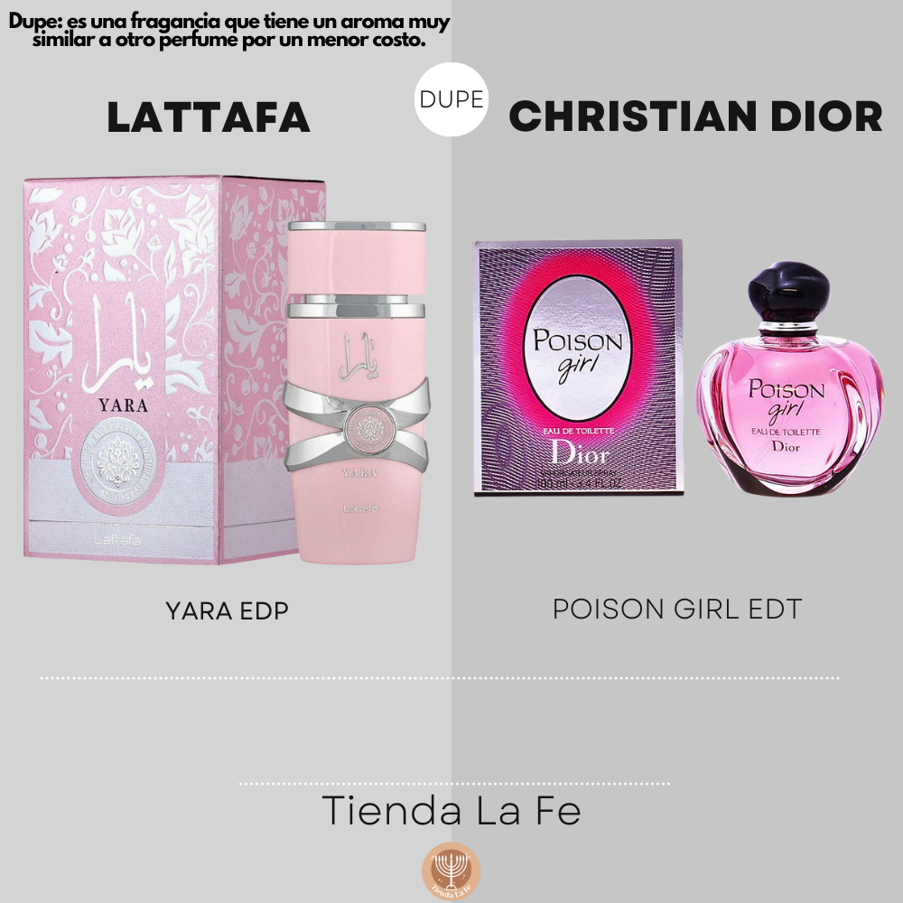LATTAFA YARA EDP 100ML (M) (DUPE CHRISTIAN DIOR POISON GIRL EDT)