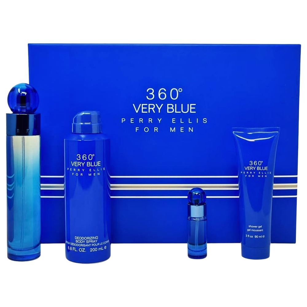 SET PERRY ELLIS VERY BLUE EDT 100ML, BODY SPRAY 200ML, EDT 7.5ML, SHOWER GEL 90ML (H)