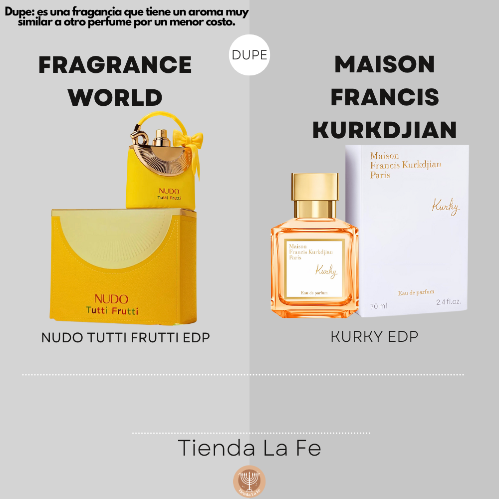 FRAGRANCE WORLD NUDO TUTTI FRUTTI EDP 100ML (M) (DUPE MAISON FRANCIS KURKDJIAN KURKY EDP)