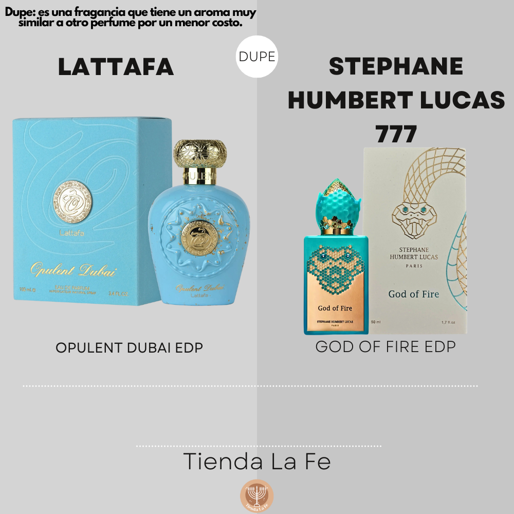 LATTAFA OPULENT DUBAI EDP 100ML (U) (DUPE STEPHANE HUMBERT LUCAS 777 GOD OF FIRE EDP)