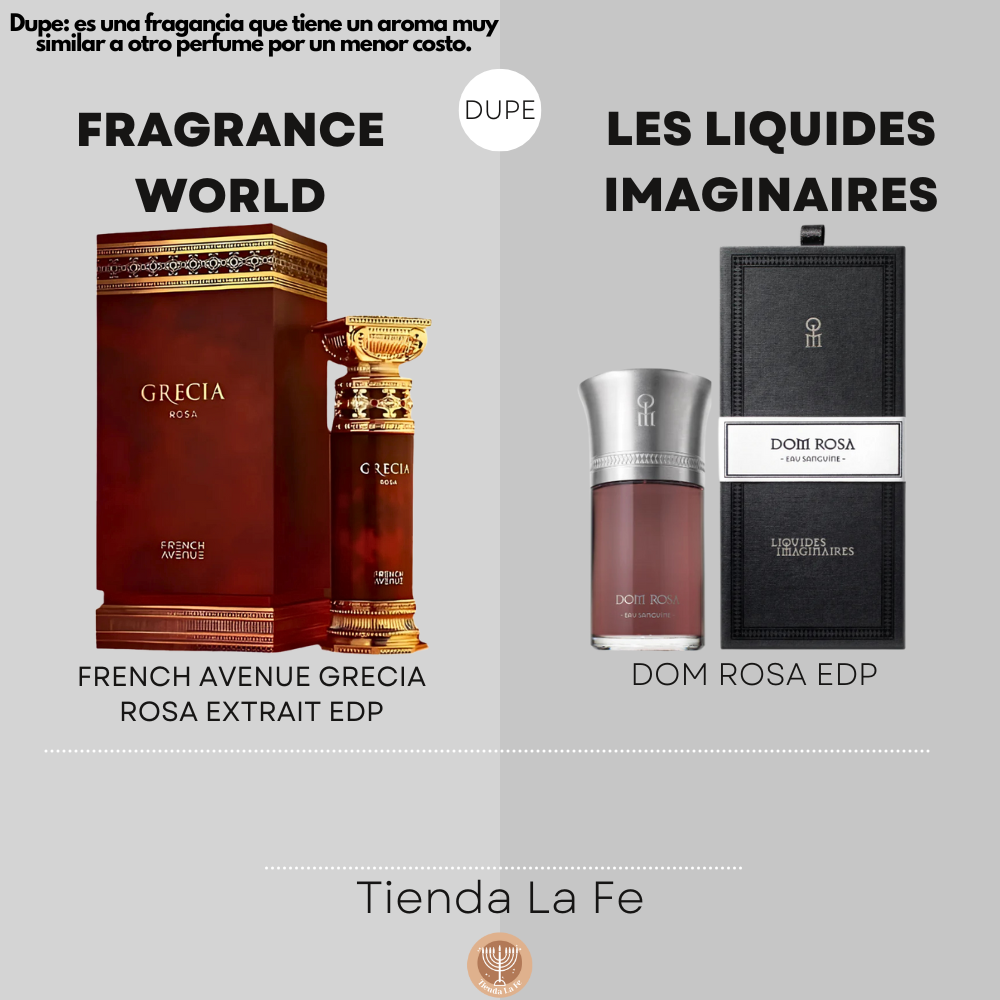 FRAGRANCE WORLD FRENCH AVENUE GRECIA ROSA EXTRAIT EDP 100ML (M) (DUPE LES LIQUIDES IMAGINAIRES DOM ROSA EDP)