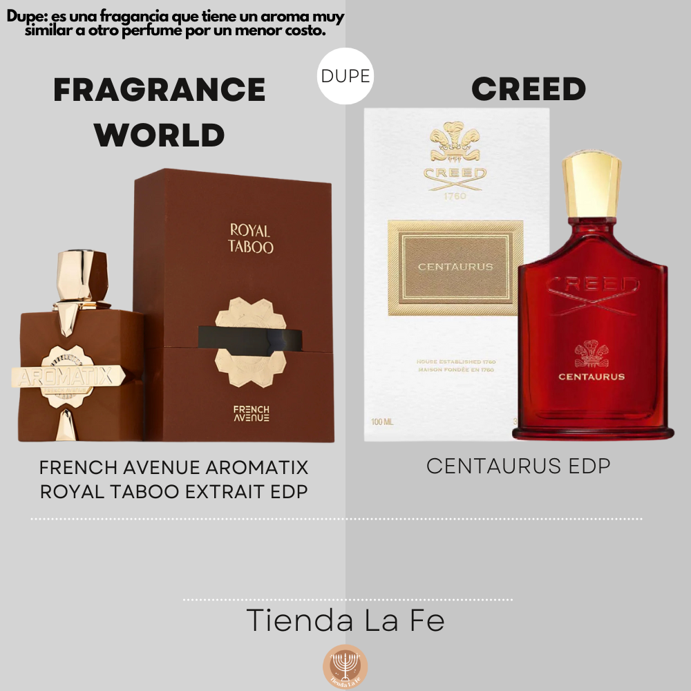 FRAGRANCE WORLD FRENCH AVENUE AROMATIX ROYAL TABOO EXTRAIT EDP 100ML (U) (DUPE CREED CENTAURUS EDP)