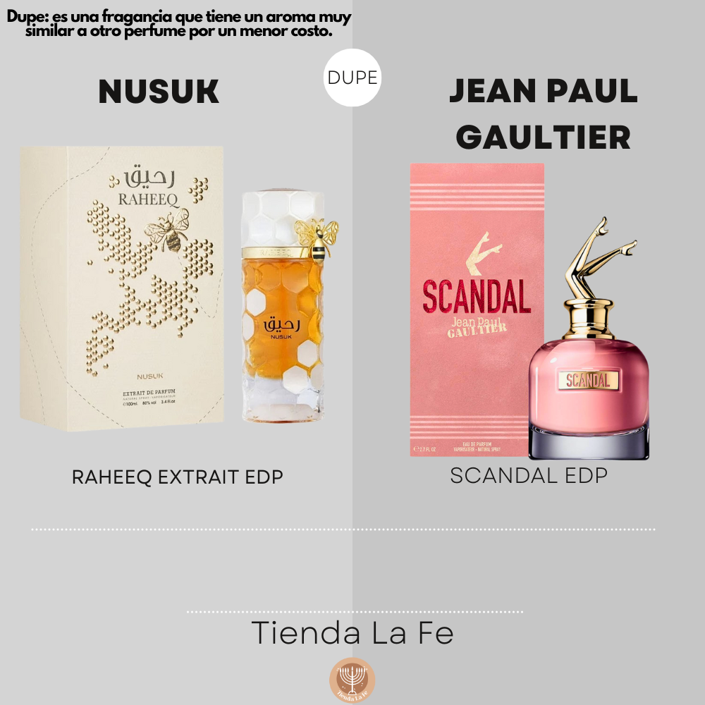 NUSUK RAHEEQ EXTRAIT DE PARFUM 100ML (M) (DUPE JEAN PAUL GAULTIER SCANDAL EDP)