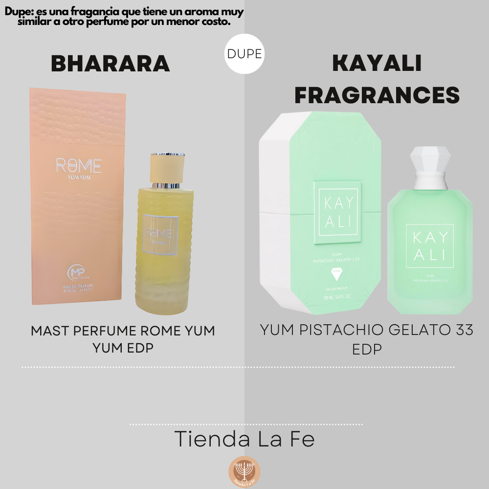 BHARARA MAST PERFUME ROME YUM YUM EDP 100ML (M) (DUPE KAYALI FRAGRANCES YUM PISTACHIO GELATO 33 EDP)