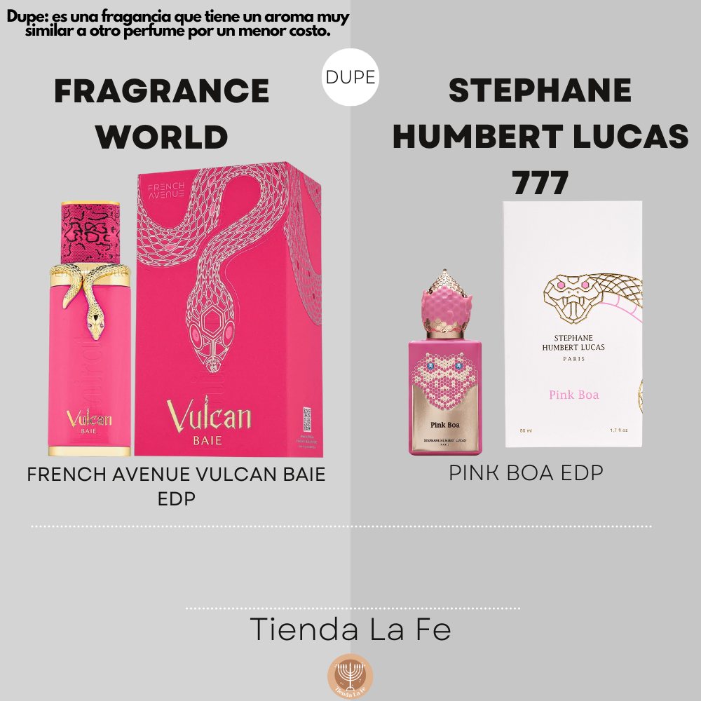 FRAGRANCE WORLD FRENCH AVENUE VULCAN BAIE EDP 100ML (M) (DUPE STEPHANE HUMBERT LUCAS 777 PINK BOA EDP)