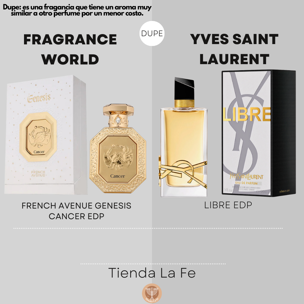 FRAGRANCE WORLD FRENCH AVENUE GENESIS CANCER EDP 90ML (M) (DUPE YVES SAINT LAURENT LIBRE EDP)