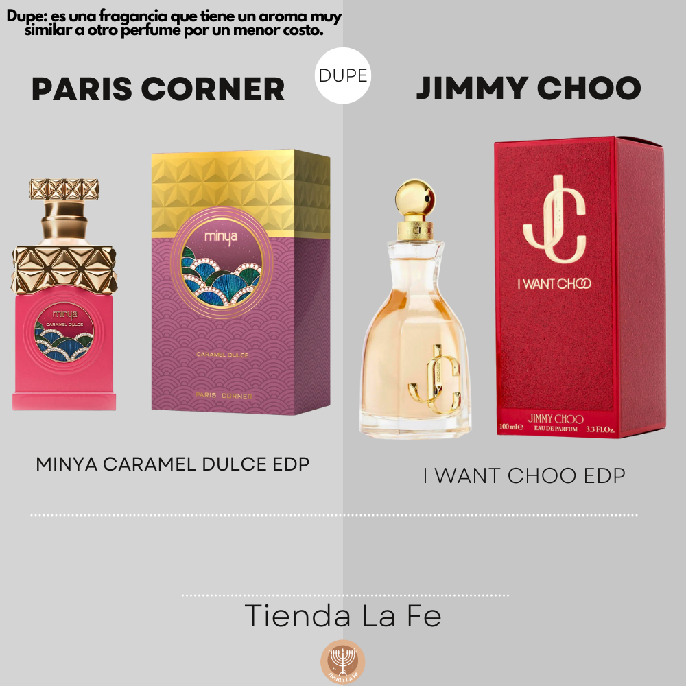 PARIS CORNER MINYA CARAMEL DULCE EDP 100ML (M) (DUPE JIMMY CHOO I WANT CHOO EDP)