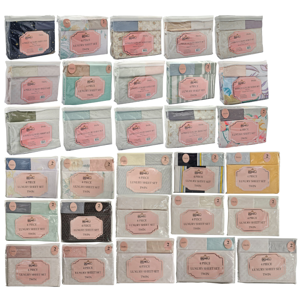 JUEGO DE SABANAS CAMERA DE 4 PIEZAS UNIPERSONAL BENELI HOME, 30 ESTILOS