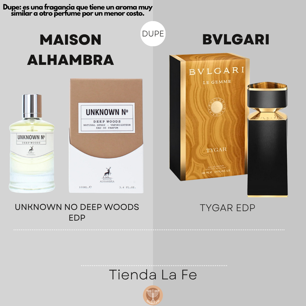 MAISON ALHAMBRA UNKNOWN NO DEEP WOODS EDP 100ML (U) (DUPE BVLGARI TYGAR EDP)