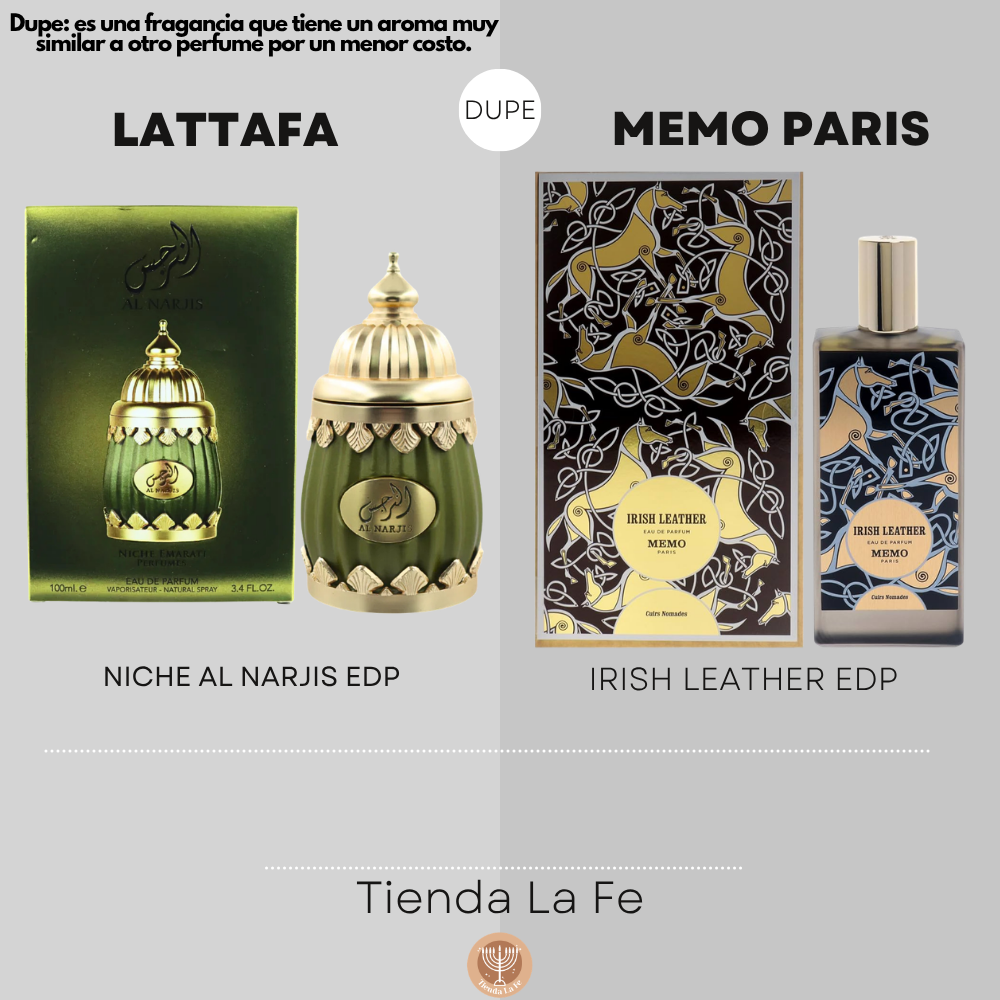 LATTAFA NICHE AL NARJIS EDP 100ML (U) (DUPE MEMO PARIS IRISH LEATHER EDP)