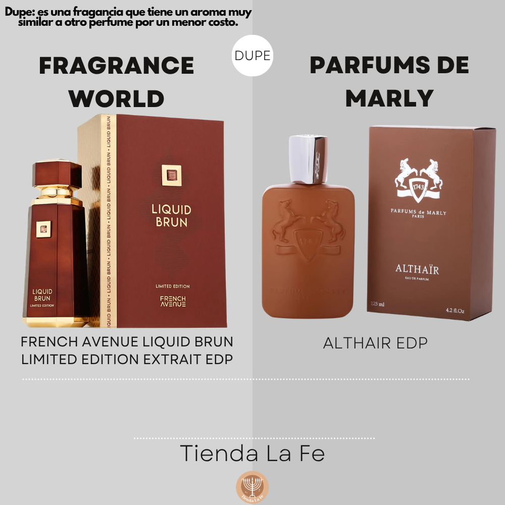 FRAGRANCE WORLD FRENCH AVENUE LIQUID BRUN LIMITED EDITION EXTRAIT EDP 150ML (H) (DUPE PARFUMS DE MARLY ALTHAIR EDP)