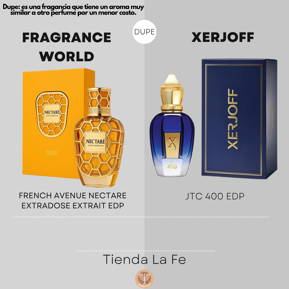 FRAGRANCE WORLD FRENCH AVENUE NECTARE EXTRADOSE EXTRAIT EDP 90ML (U) (DUPE XERJOFF JTC 400 EDP)