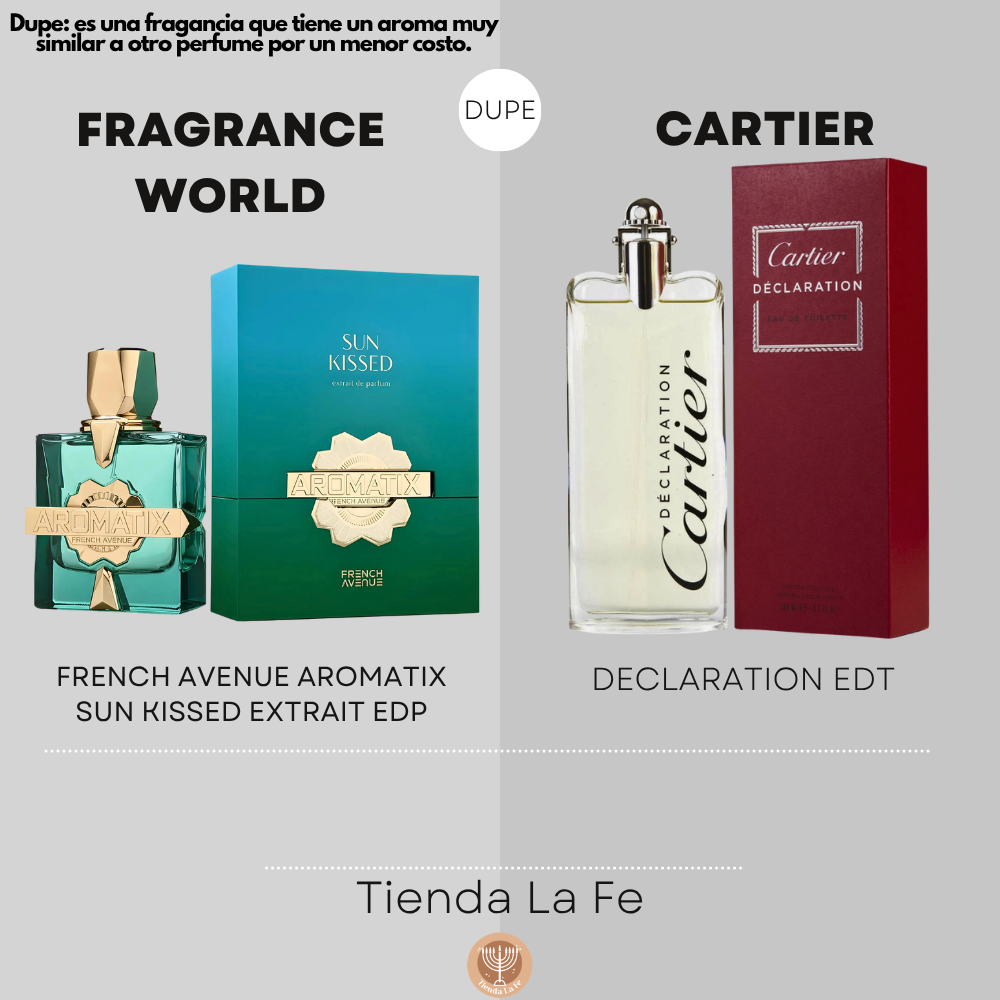 FRAGRANCE WORLD FRENCH AVENUE AROMATIX SUN KISSED EXTRAIT EDP 100ML (H) (DUPE CARTIER DECLARATION EDT)