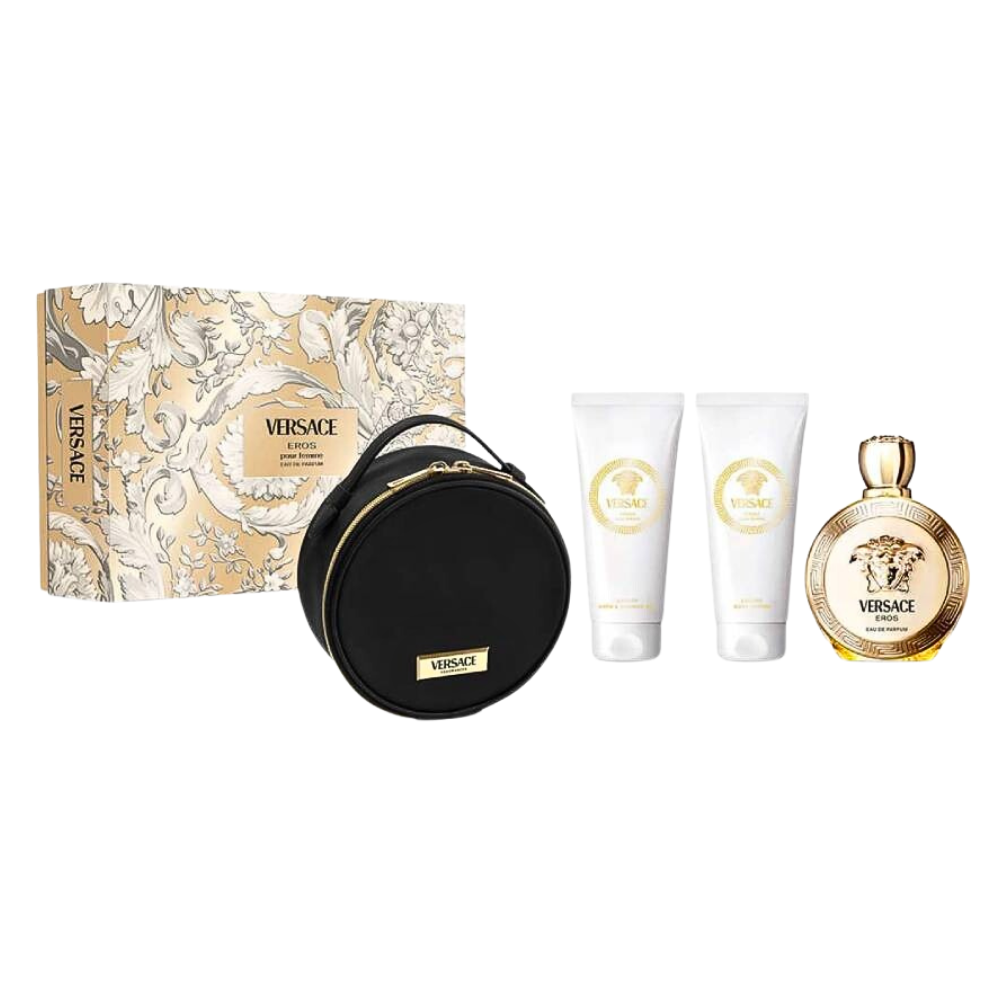 SET VERSACE EROS POUR FEMME EDP 100ML, BODY LOTION 100ML, SHOWER GEL 100ML, COSMETIQUERA (M)