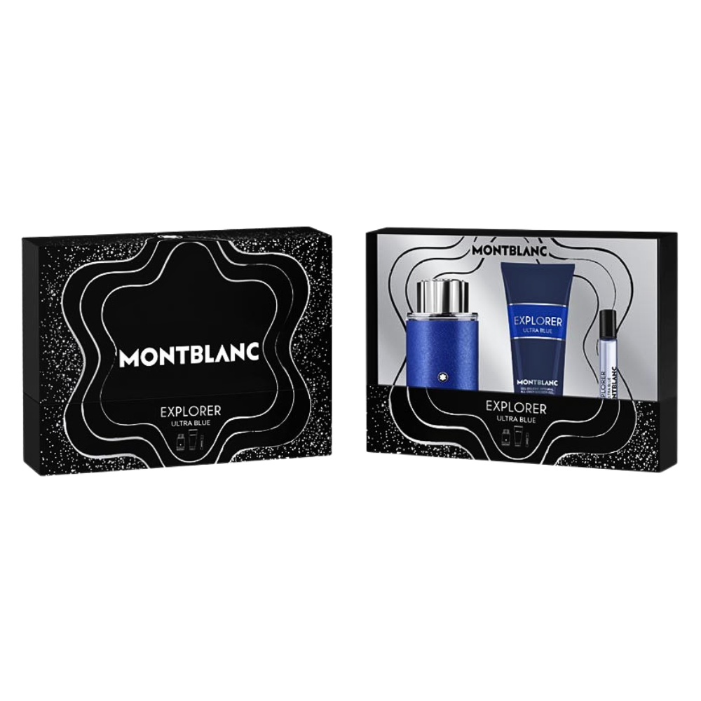SET MONT BLANC EXPLORER ULTRA BLUE FOR MEN EDP 100ML, MINI EDP 7.5ML, SHOWER GEL 100ML (H)