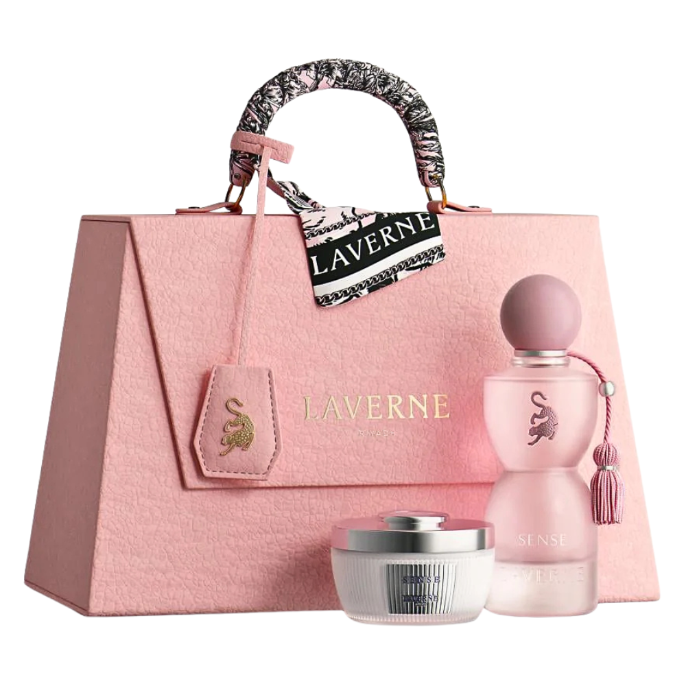 SET LAVERNE X GIORGINA RODRIGUEZ RIYADH SENSE EDP 75ML, POLVO CORPORAL PERFUMADO 65G (M)
