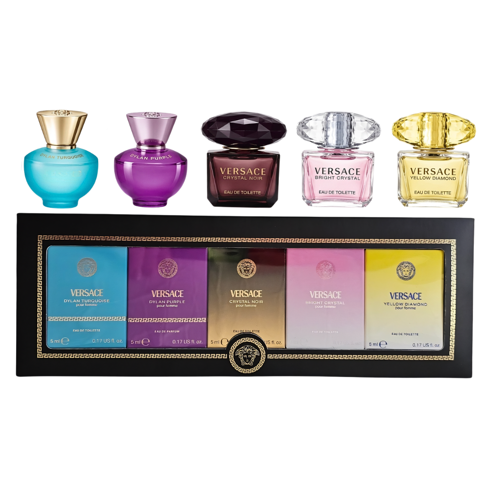 SET VERSACE MINIATURES COLLECTION POUR FEMME EDT 5MLX3, EDP 5ML (M)
