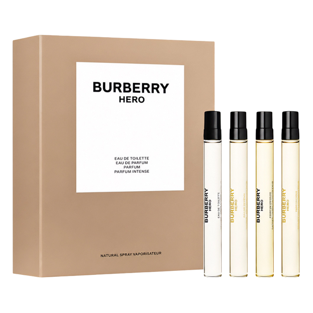 SET BURBERRY HERO EDT 10ML, EDP 10ML, PARFUM 10ML, PARFUM INTENSE 10ML (H)