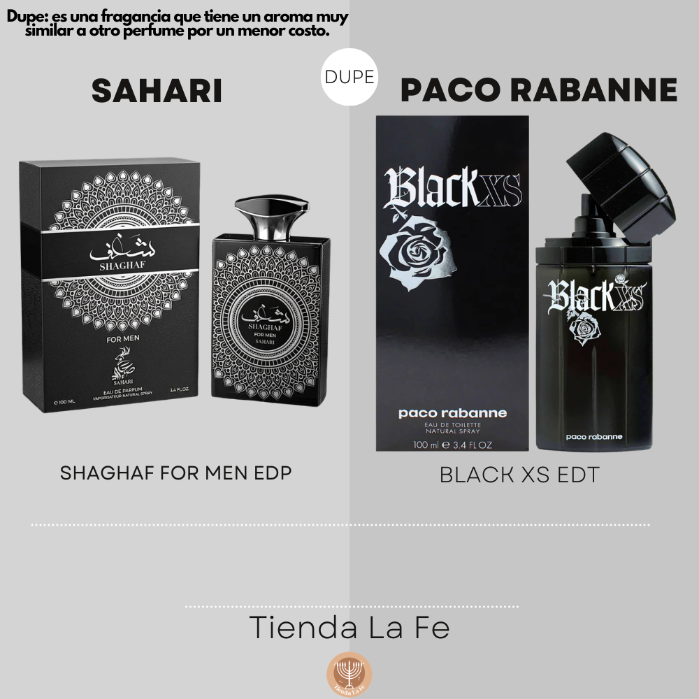 SAHARI SHAGHAF FOR MEN EDP 100ML (H) (DUPE PACO RABANNE BLACK XS EDT)