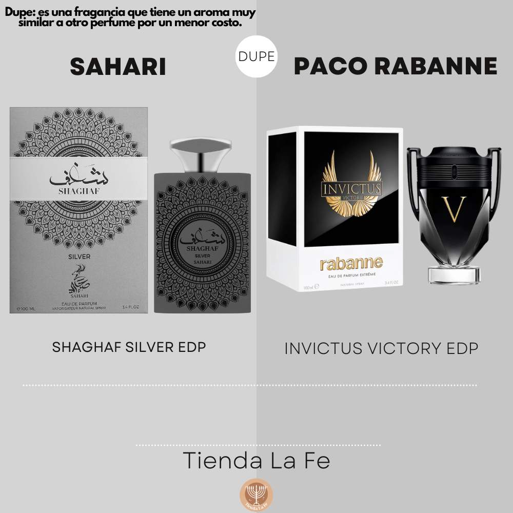 SAHARI SHAGHAF SILVER EDP 100ML (H) (DUPE PACO RABANNE INVICTUS VICTORY EDP)