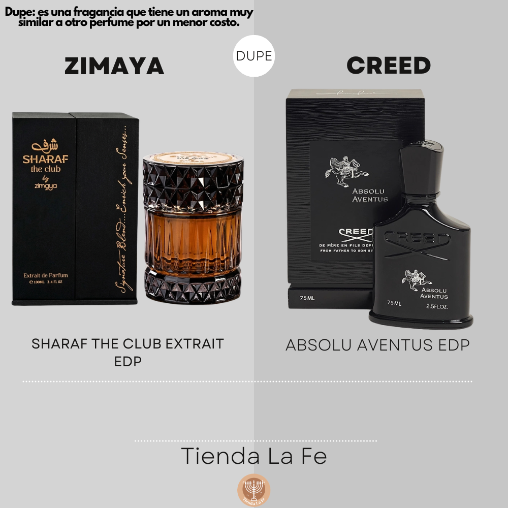 ZIMAYA SHARAF THE CLUB EXTRAIT EDP 100ML (H) (DUPE CREED ABSOLU AVENTUS EDP)